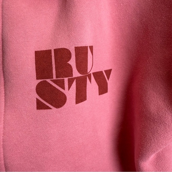 Rusty Sweatshirt Size S Pink Alana Oversized Zip-Up Hoodie Beachwear Surf - Picture 5 of 10